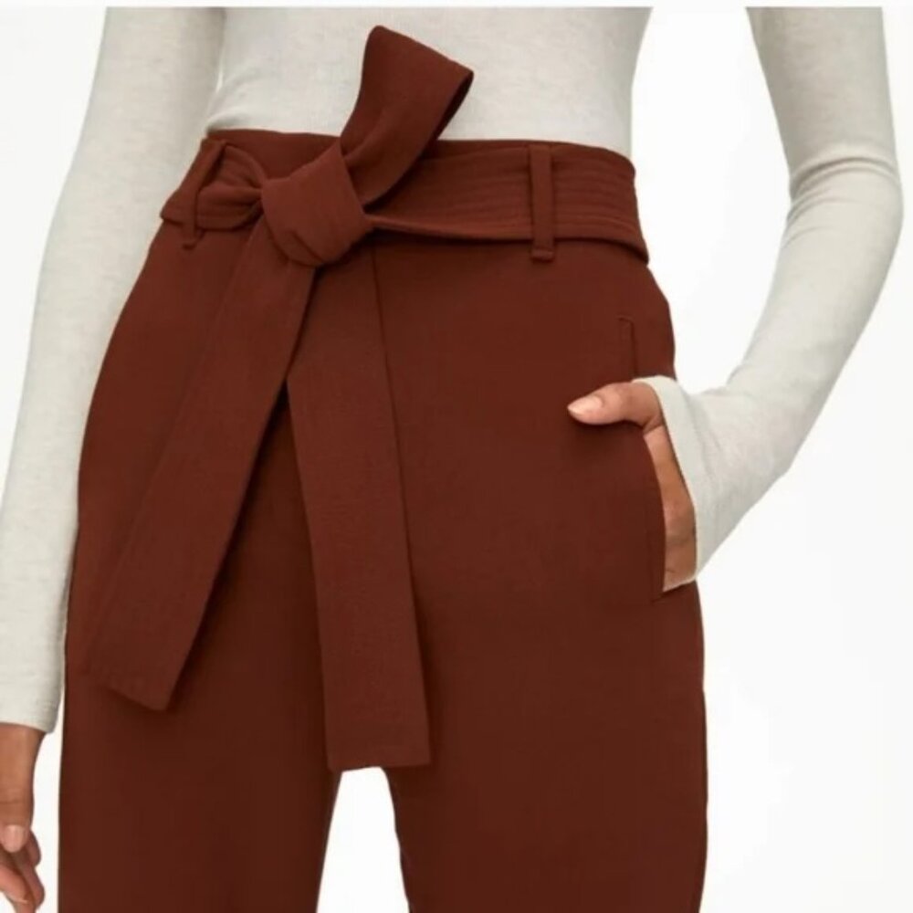 Aritzia Wilfred Tie Front Pant in Red